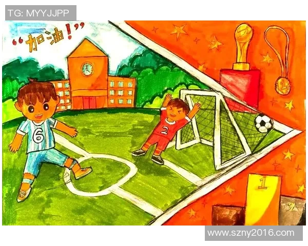 足球明星艺术创作展现球场魅力与激情的横版绘画作品